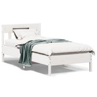 Bedframe zonder matras massief grenenhout wit 90x190 cm - thumbnail
