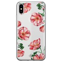 iPhone X/XS transparant hoesje - Red flowers - thumbnail