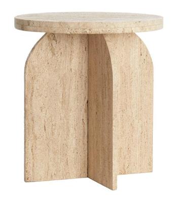 Light & Living Bijzettafel 'Otinia' Travertin, 48cm hoog, kleur Zand Light & Living Bijzettafel 'Otinia' Travertin, 48cm hoog, kleur Zand