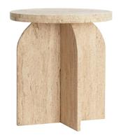 Light & Living Bijzettafel 'Otinia' Travertin, 48cm hoog, kleur Zand - thumbnail