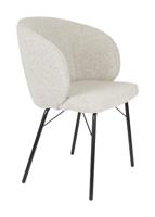 ZILT Eetkamerstoel 'Lysandra' Bouclé, kleur Beige - thumbnail
