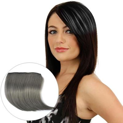 Kleur kleurovergang onzichtbare naadloze Hair Extension pruik stuk sluik haar stuk kleur pony haar stuk (donkergroen)