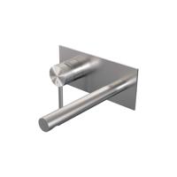 Brauer Brushed Carving Inbouw Wastafelmengkraan met Rechte Uitloop en Afdekplaat Model A2 RVS Geborsteld PVD - thumbnail