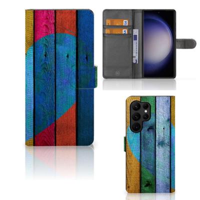 Samsung Galaxy S23 Ultra | Book Style Case | Wood Heart - Cadeau voor je Vriend