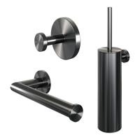 Toiletaccessoire Set Brauer Gunmetal 3-in-1 met PVD coating Geborsteld Gunmetal Brauer - thumbnail