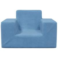 Kinderbank zacht pluche blauw - thumbnail