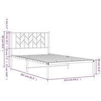 Bedframe met hoofdbord metaal wit 107x203 cm - thumbnail