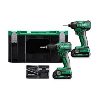 HiKOKI KC18DDWFZ Boormachine + slagschroevendraaierset 18V incl. accu&apos;s en lader in koffer - thumbnail