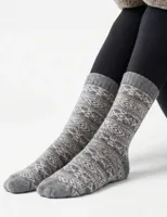 Homesocks bedsokken met wol - Warme huissokken voor de winter - Norwegian winter print - Slaapsokken - thumbnail