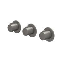 Afbouwdeel IVY Pact Inbouwthermostaat 2 Stopkranen Symmetry Met Ronde Rozetten Geborsteld Metal Black PVD - thumbnail