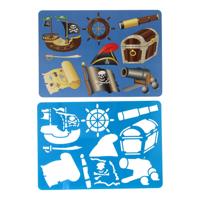 Tekensjabloon Piraat, 27x19cm - thumbnail