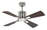 CasaFan ECO NEO III 92 BN-NB/KI WiFi Flügel Nussbaum/Kirsche Plafondventilator 12 W (Ø x h) 92 cm x 360 mm Chroom (geborsteld) Met afstandsbediening, Timer, - thumbnail