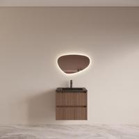 Badmeubelset BWS Riga met Asia Wastafel Zwart 60 cm Donker Eiken Japandi - thumbnail