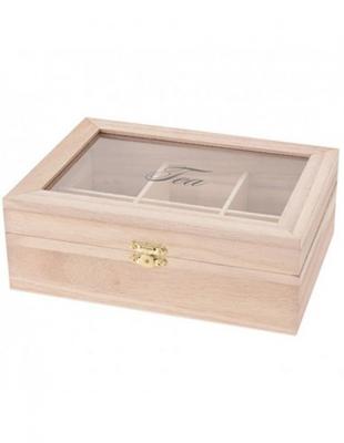 Theedoos hout 6-vaks