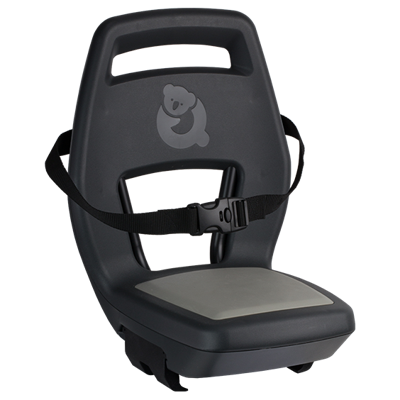 Kinderzitje achter Qibbel 6+ Junior 6+ met voetsteunen, gordel en beschermplaat - grijs