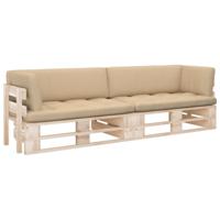 Tweezitsbank pallet met kussens geïmpregneerd grenenhout - thumbnail