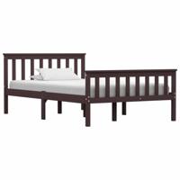Bedframe massief grenenhout donkerbruin 120x200 cm - thumbnail