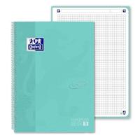 Oxford School Touch Europeanbook spiraalblok, ft A4+, 160 bladzijden, geruit 5 mm, pastel turquoise - thumbnail