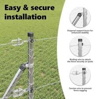 VidaXL Afrasteringspaal zilver 10 x 0,6 m (25 mm gaas) staal - thumbnail