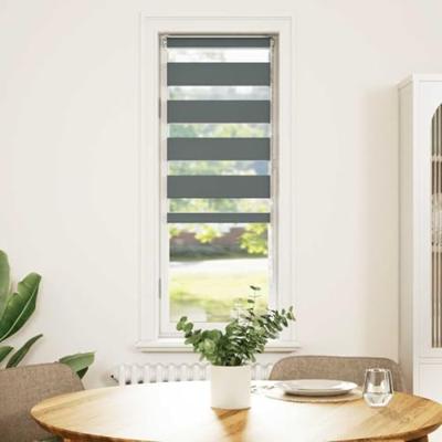 Zebra rolgordijn 45x150 cm stofbreedte 40,9 cm donkergrijs