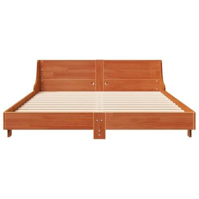 Bedframe zonder matras massief grenenhout wasbruin 150x200 cm