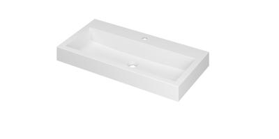 INK Wastafel Momento Polystone met 1 kraangat 90 cm x 45 cm x 9 cm Mat wit 3421321