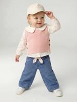 Vertbaudet wijde babybroek met bindceintuur double stone - thumbnail