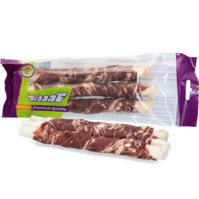 Braaaf Rawhide Twister Lam & Vis (3 st.) - 21 cm Braaaf Rawhide Twister Lam & Vis (3 st.) - 21 cm