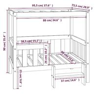 Hondenmand 95,5x73,5x90 cm massief grenenhout honingbruin - thumbnail