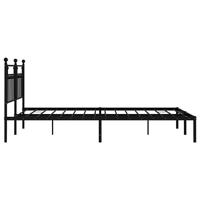 Bedframe met hoofdbord metaal zwart 160x200 cm - thumbnail