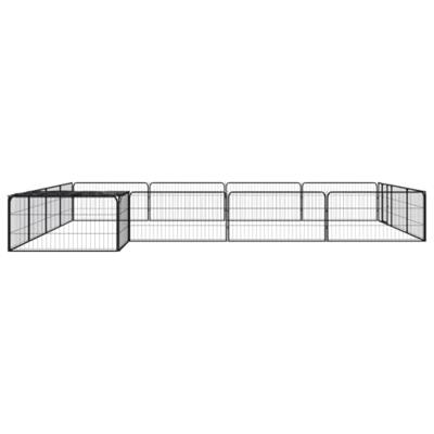 VidaXL Hondenkennel 16 panelen 100x50 cm gepoedercoat staal zwart