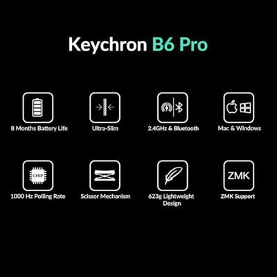 Keychron B6 Pro Ultra-Slim toetsenbord wit