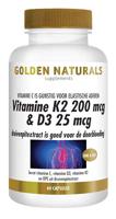 Golden Naturals Vitamine K2 200mcg & D3 25mcg Capsules - thumbnail