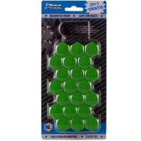 J Tec wielmoerkapjes 19 mm synthetisch groen 20+1 stuks - thumbnail