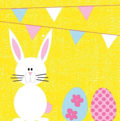 Duni servetten bunny & eggs 3-laags 33x33