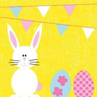 Duni servetten bunny & eggs 3-laags 33x33 - thumbnail
