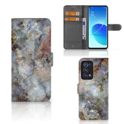 OPPO Reno 6 Pro Plus 5G | Bookcase | Marmer Grijs