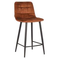 LABEL51 Barkruk Jelt - Rust - Velours - Zithoogte 66 - thumbnail