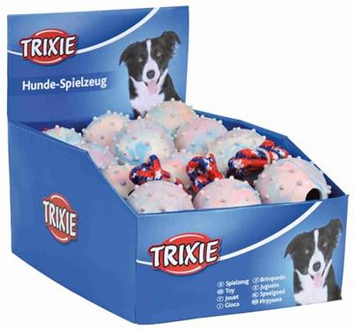 Rubberbal aan touw voor honden Per stuk Rubberbal aan touw voor honden Per stuk