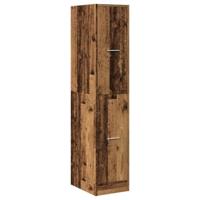 Apothekerskast 30x41x144,5 cm bewerkt hout oud houtkleurig - thumbnail
