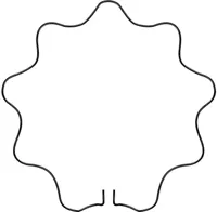 Peacock steunring rond geschulpt 34 cm - thumbnail