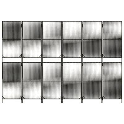 Kamerscherm 6 panelen poly rattan grijs Kamerscherm 6 panelen poly rattan grijs