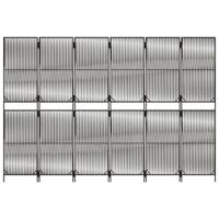 Kamerscherm 6 panelen poly rattan grijs - thumbnail