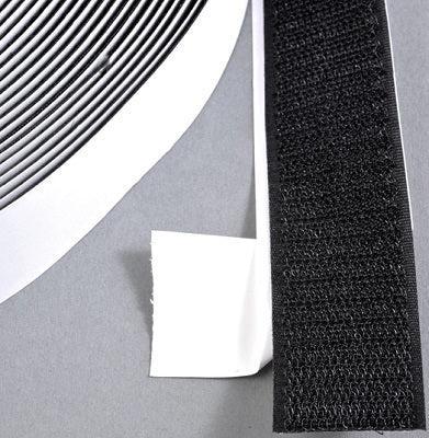 Klittenband klevend 30mm zwart haak 25m