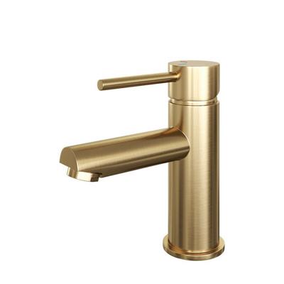 Lage opbouw wastafelmengkraan A goud geborsteld PVD
