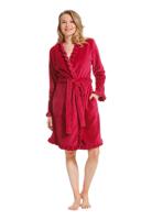 Roze fleece kimono met ruffles -100cm-(36-38) S - thumbnail