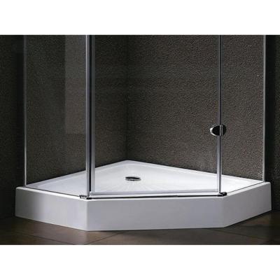 Marenza Diamond Douchebak - 90x90x16cm - vijfhoek - afvoer poten - wit sw4113