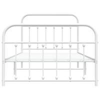 Bedframe met hoofd- en voeteneinde metaal wit 107x203 cm - thumbnail