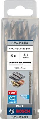 Bosch Accessories 2608595073 HSS Metaal-spiraalboor 8.5 mm Gezamenlijke lengte 117 mm Geslepen DIN 338 Cilinderschacht 5 stuk(s) Bosch Accessories 2608595073 HSS Metaal-spiraalboor 8.5 mm Gezamenlijke lengte 117 mm Geslepen DIN 338 Cilinderschacht 5 stuk(s)