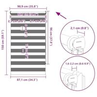 VidaXL Duo rolgordijn 90x150cm wit - thumbnail